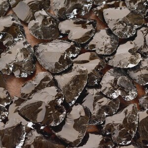 50 Black Obsidian Heart Charms: Cabochon Crystals for Jewelry