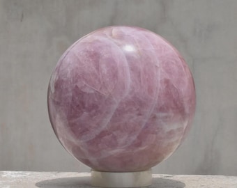 Large Rose Quartz Sphere: Chakra Healing Crystal Decor, Metaphysical Stone