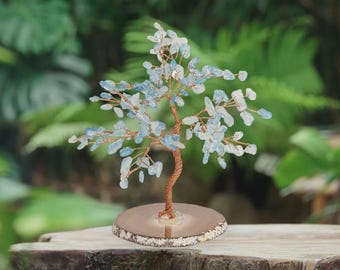 Arbre de vie Feng Shui aigue-marine : sérénité et clarté