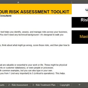 Risk Assessment Template | Excel Risk Register & Risk Management Tool | Risk Matrix Digital Download