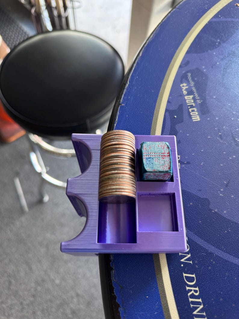 3D Printed Pool Cue Holder: Clamp-on Design With Chalk & Coin Storage ...