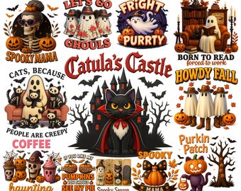 3D Halloween PNG Bundle: Spooky Season Clipart (Digital Download