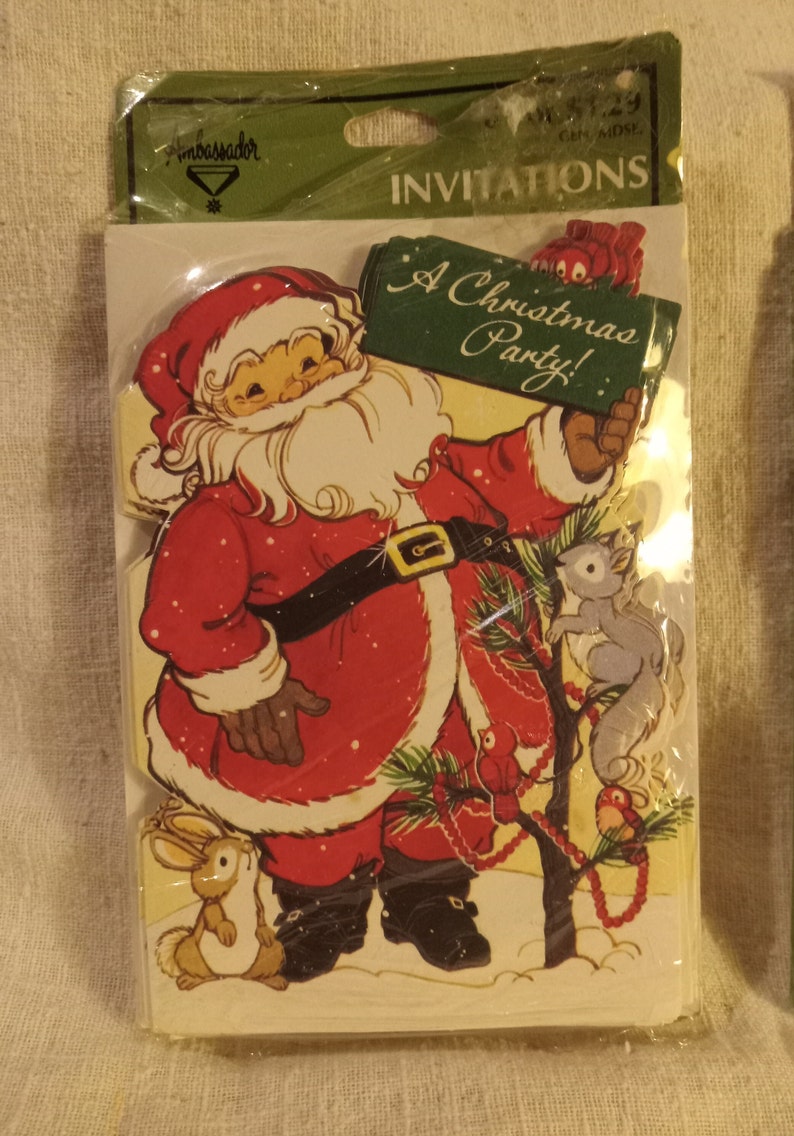 Lot of 2 New Packages of Vintage Christmas Party Invitations image 2