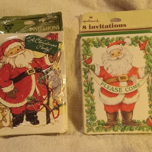 Lot of 2 New Packages of Vintage Christmas Party Invitations image 1