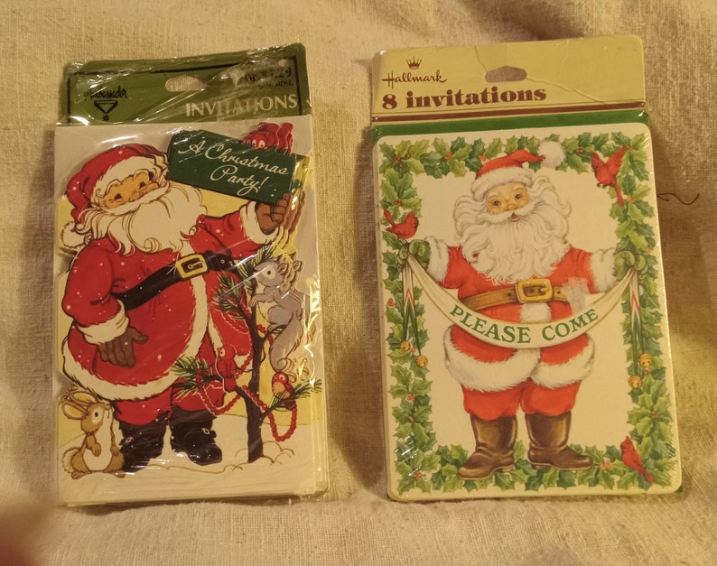 Lot of 2 New Packages of Vintage Christmas Party Invitations image 1