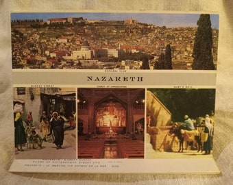 Vintage Folding pack of 10 photo postcards of Nazareth