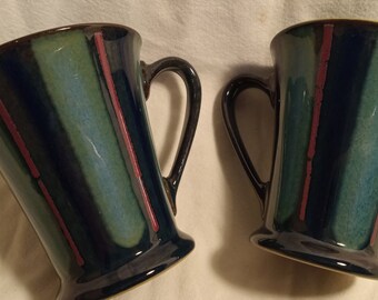 Pair of Denby Gatsby Stoneware Mugs Made In England