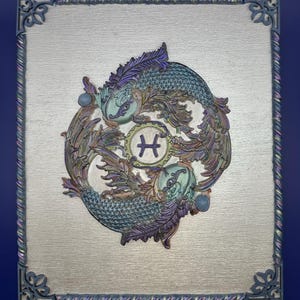 Polymer Clay Zodiac Wall Art – Pisces Sign (6 Variants Available), Gift for her, Gift for family