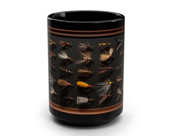 Taza de pesca con mosca, regalo de pesca para papá, regalo de pescador, regalo de pesca único, regalo de pesca con mosca para hombres, regalo de pesca para él, regalo de pesca