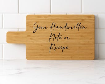 Custom Handwritten Recipe Cheese Board: Engraved Bamboo Family Heirloom