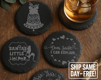 Christmas Drink Set – Round Stone Designs – Santa Collection