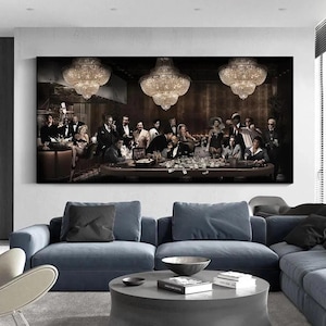Large Famous Movie Godfather Scarface Character Party Canvas Painting Living Room Poster Wall Art Print For Home Bedroom Decor