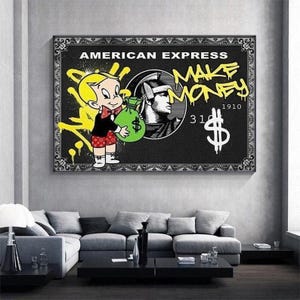 Richie Rich Graffiti Art Canvas Print: Alec Monopoly Theme