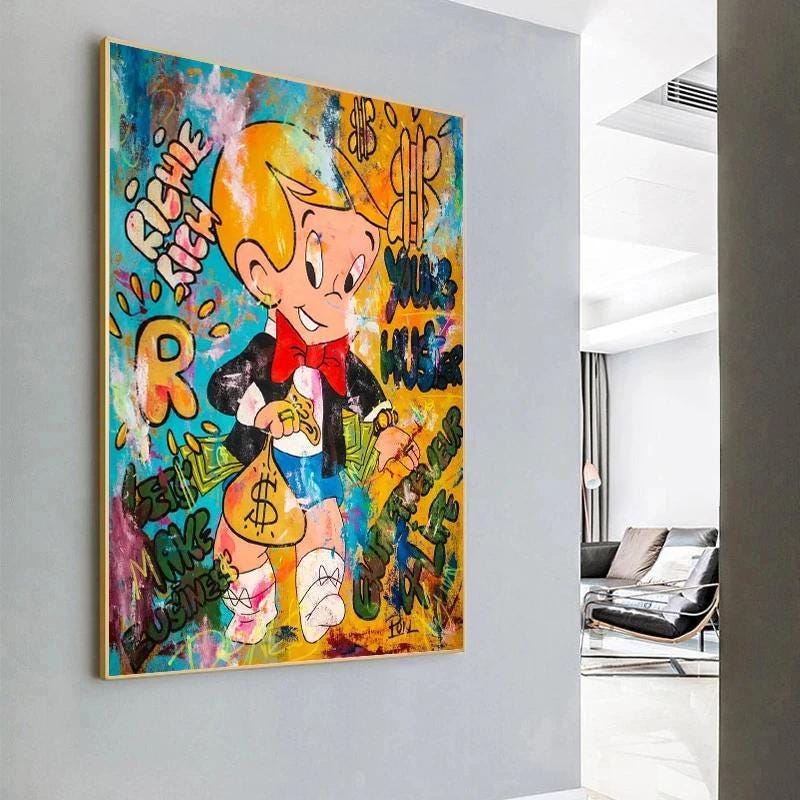 Alec Monopoly Richie Rich Graffiti Art Print: Motivational Wall Decor ...