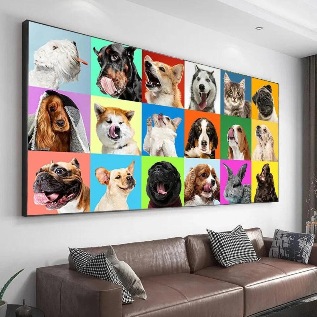 Labrador & Golden Retriever Canvas Print: Dog Landscape Wall Art - Etsy