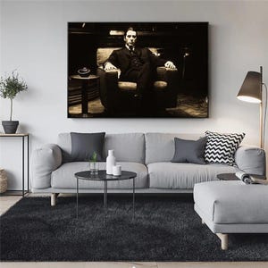 Ojciec Chrzestny Al Pacino Vintage Movie Wall Plakaty I Wydruki Czarny Czarno-Biały Ojciec Chrzestny Obrazy Na Płótnie Do Salonu