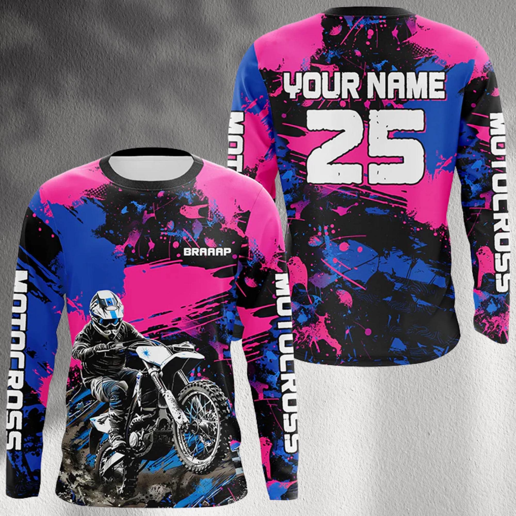 Custom Graffiti Motocross Jersey: Personalized Dirt Bike Rider