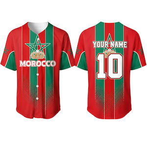 Personalized Morocco Baseball Jersey, Custom Name Number Moroccan Shirt, Unisex Gift