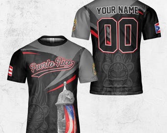 Kundenspezifisches Peru-Baseball-Jersey-Shirt, personalisierter Name u. Nummer, schwarz graues rotes PR-Flaggen-Sport-T-Stück, Unisex-Fangeschenk, Spieltagkleidung
