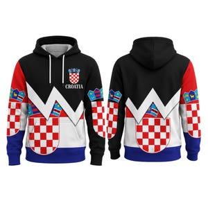 Sweat à capuche de la Croatie imprimé en 3D, cadeau sweat-shirt avec drapeau croate pour les fans