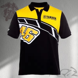 Yamaha Factory Racing 46 Polo Shirt Valentino Rossi MotoGP Biker Fan Racing Team Apparel