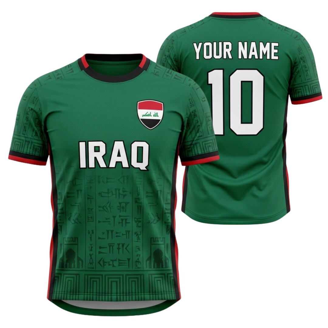 Iraq Sticker Football Iraq Soccer Shirt Personalized Custom Iraq Jersey With Name Number ...