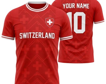 Switzerland Football Jersey Personalized Name Number Soccer Shirt for Men Women
