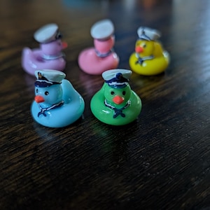 Pastel Resin Captain Duck Floaties: Party Favors, Fairy Garden Decor