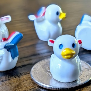 Mini Cruise Ship Duck - Whimsical Resin Figurine - Set of 5/10