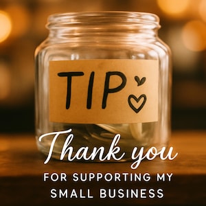 Digital Tip Jar | Support My Shop | Leave a Tip | Thank You Tip Listing | Donate to Support My Small Business