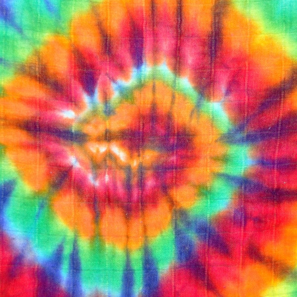 Tie Dye Bamboo Aden & Anais Swadding Blanket Baby Rainbow Spiral Hippie Psychedelic