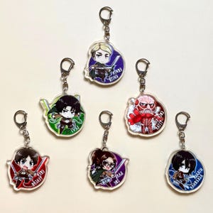 Attack on Titan Acrylic Keychain, Attack on Titan Double Side Acrylic Keychain, Eren Yeager, Armin Arlert, Mikasa Ackerman, Gift for friends