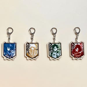 Attack on Titan Acrylic Keychain, Attack on Titan Double Side Acrylic Keychain, Mikasa Ackerman, Eren Yeager, Armin Arlert, Gift for friends