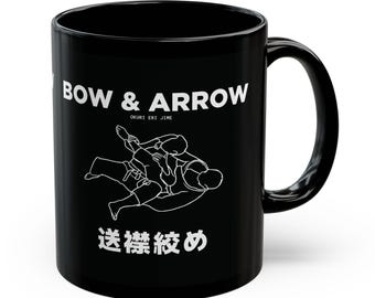 Bow and Arrow Choke BJJ Blueprint Mug 11oz, Brazilian Jiu Jitsu Mug, Martial Art Gift for Grapplers