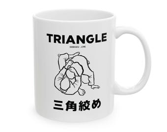 Triangle BJJ Blueprint Mug 11oz, Brazilian Jiu Jitsu Mug, Martial Art Gift for Grapplers