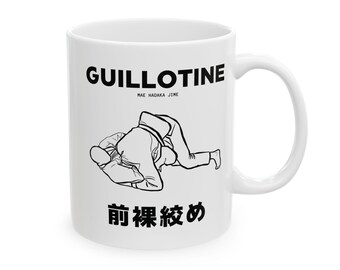 Guillotine Choke BJJ Blueprint Mug 11oz, Brazilian Jiu Jitsu Mug, Martial Art Gift for Grapplers