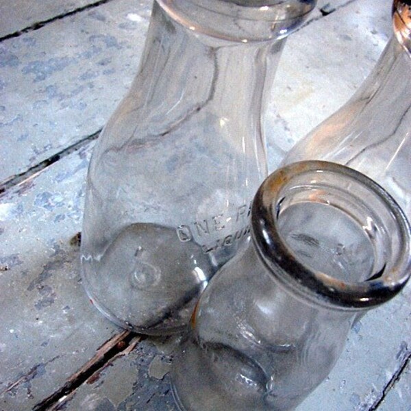 milk bottle collection. set of 3.