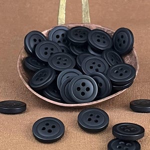 Hochwertige schwarze Knöpfe, Recyclingkunststoff, 12,7 mm (20L). 4-Loch-Aufnäher für Shirts, Hosen, Blusen, Kleider, Röcke, Kleidung, Kinderkleidung