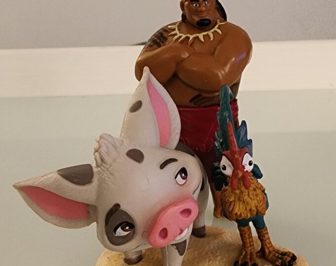 Disney Moana Figure Bundle Heihei, Pua, and Chief Tui
