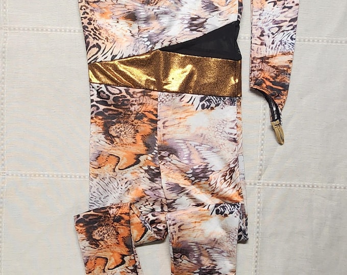 Revolution Dancewear The Pride Lands Animal Print Unitard with Separate Arm Piece Size Childs Small