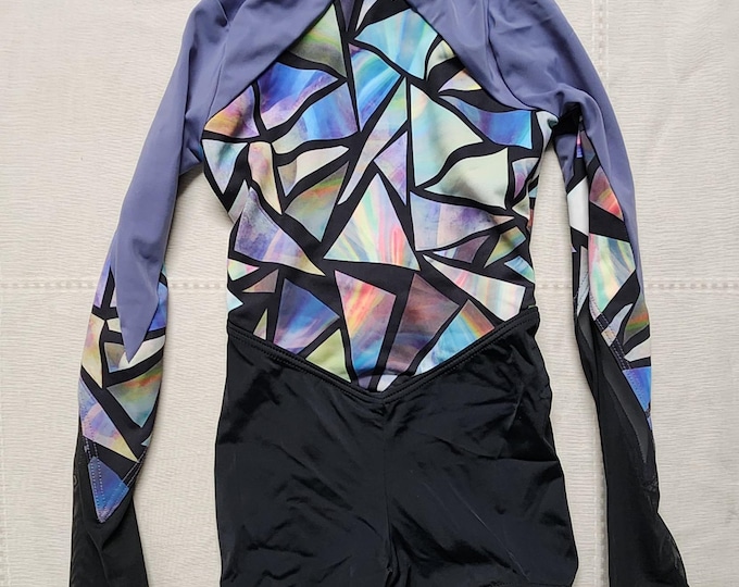 Weissman Shattered Glass Broken Sorrow Long Sleeve Dance Biketard Size IC