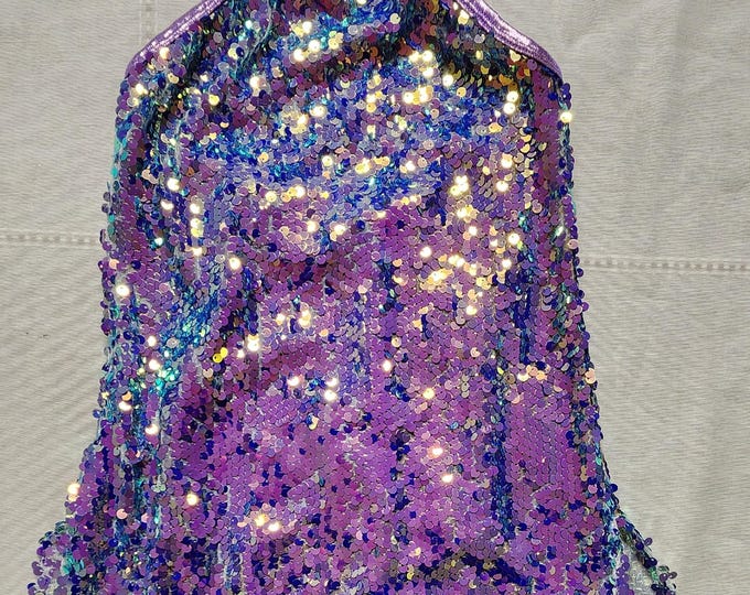 Curtain Call Lavender Sequin Shift Dress Dance Costume with Shorts Girls Size MC