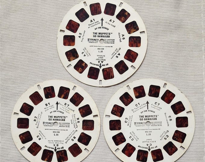 Vintage 1980 View-Master Reels Featuring The Muppets Go Hawaiian Set of 3