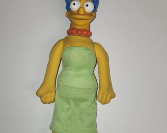 Vintage The Simpsons Marge Simpson Plush Doll Plastic Head 1990 11 Inches