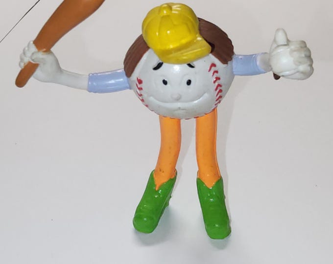 Vintage Rubber Poseable Baseball Figure