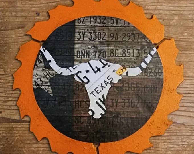 University of Texas Longhorns Decorative Saw Blade Wall Art