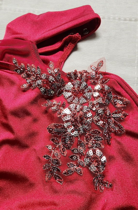 Weissman Lyrical Custom Dance Costume Dark Red Si… - image 2
