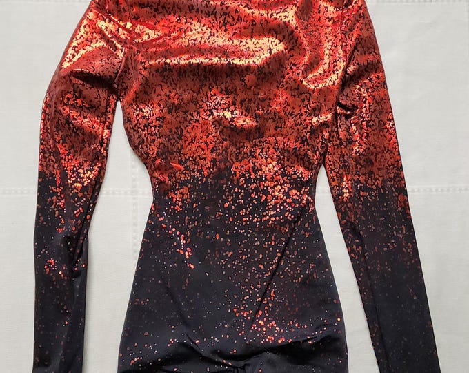 Weissman Showtime Red Metallic Transcendence Biketard Dance Costume Girls Size MC