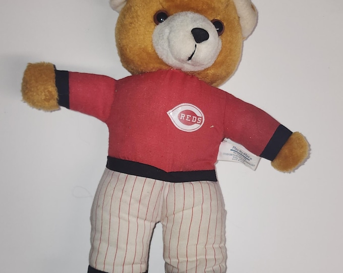 Vintage MLB Play by Play Plush Baseball Bear Cincinnati Reds