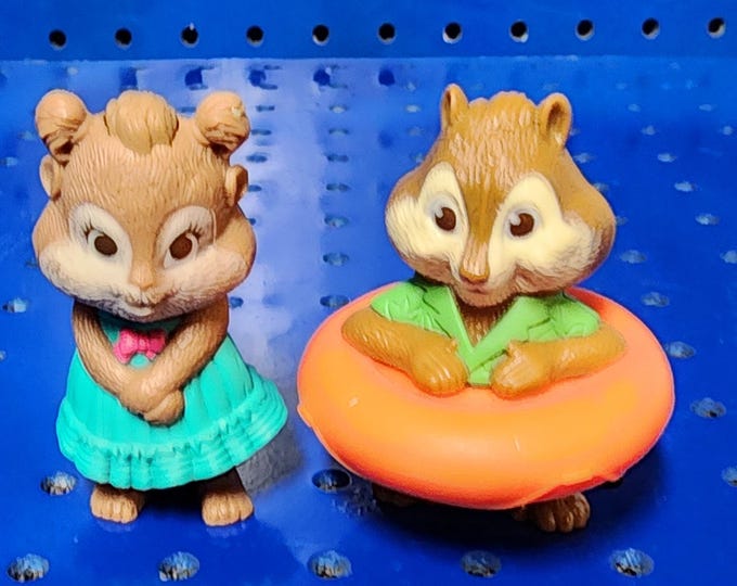 McDonalds Alvin and the Chipmunks Figures Theodore and Eleanor Chipette